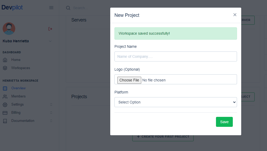 Add and Manage a Project on Devpilot